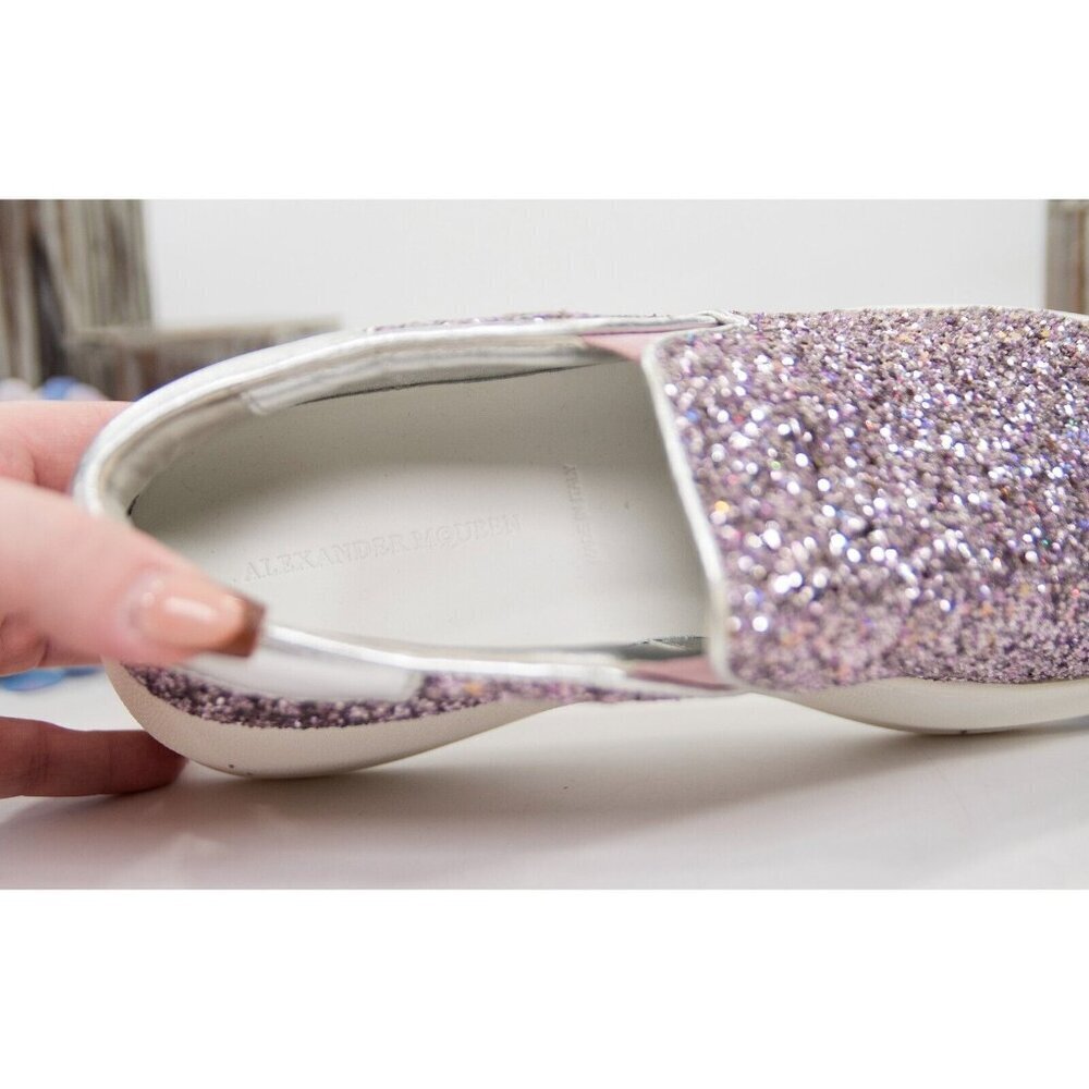 Alexander McQueen Multi Glitter Leather Slip On Oversize Sneakers 39.5 NWOB - Picture 6 of 6